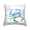 Stupell Industries Voice Of Sea Blue Crab Ocean Life Quote Throw Pillow, 18" x 18"